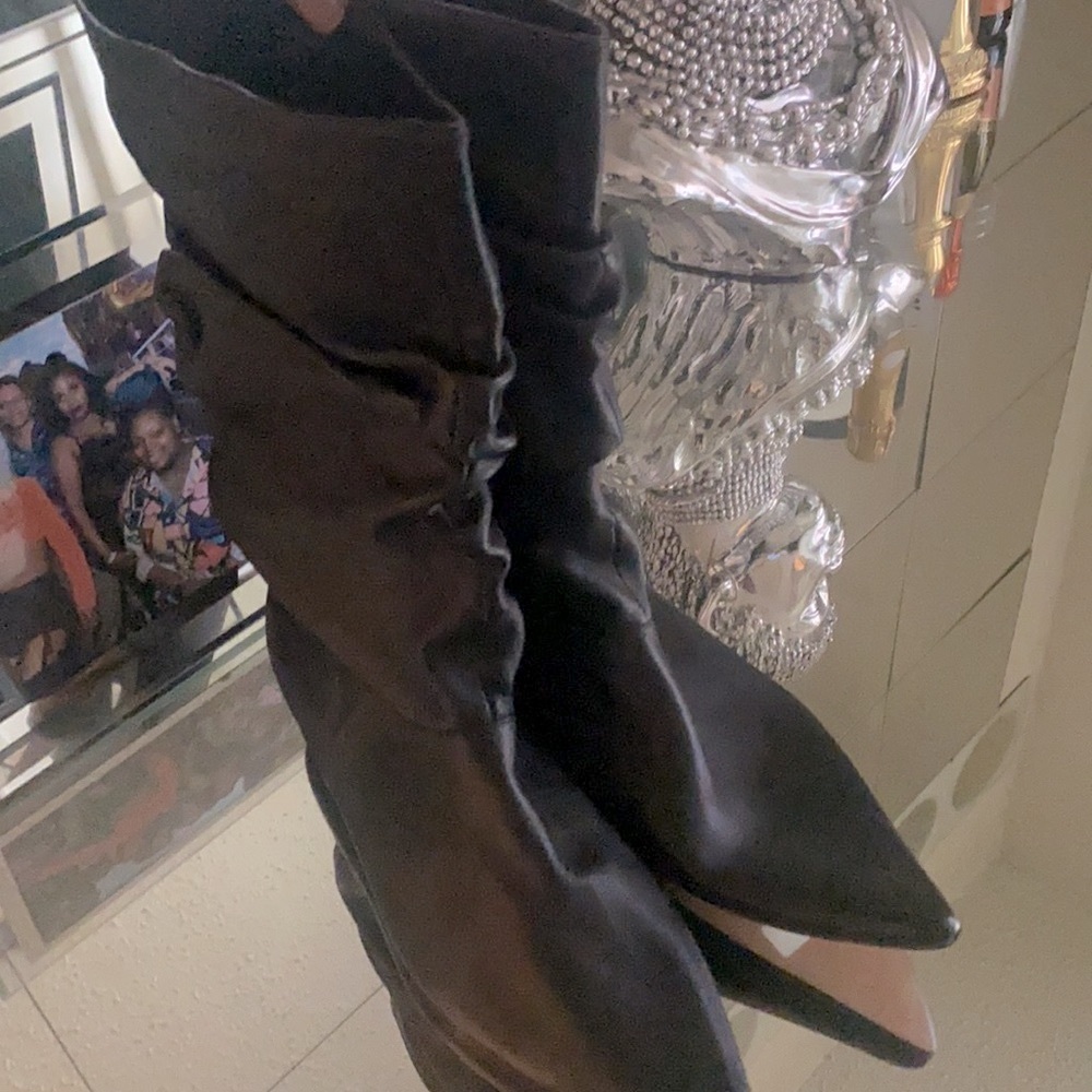 Steven leather scrunch boots